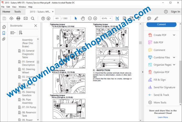 Subaru WRX service manual cooling system